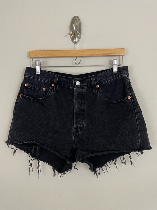 Levi's Pants - Levi's 501 Original Black High-Rise Frayed Denim Shorts Size W29
